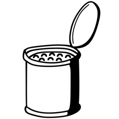 Silhouette of dog food in a can