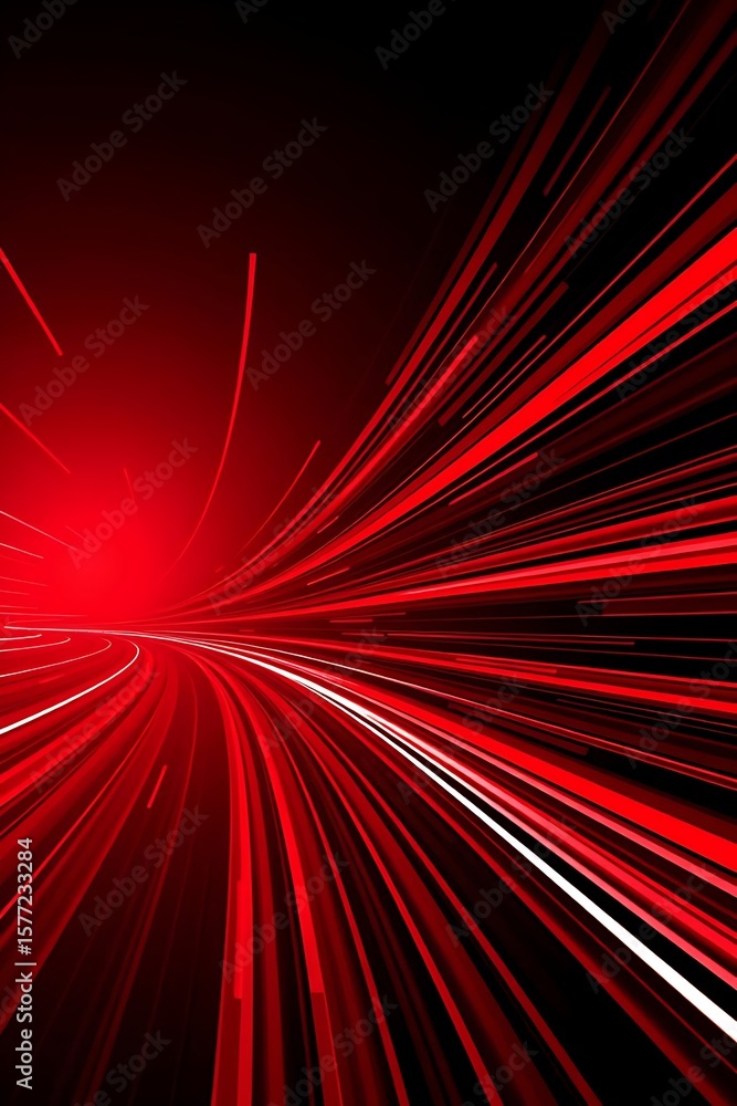 Aufkleber dynamic red light streaks create an abstract background, ideal for digital art and high-tech designs