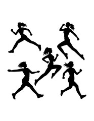 Female running sport training silhouette
