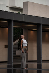 Sexy Asian Girl Posing On The Street Of Bangkok