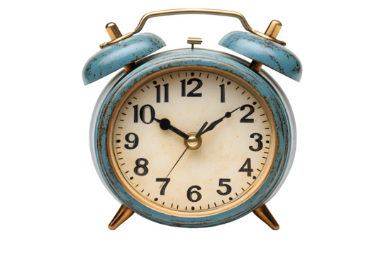 Alarm clock with LED display isolated on white background