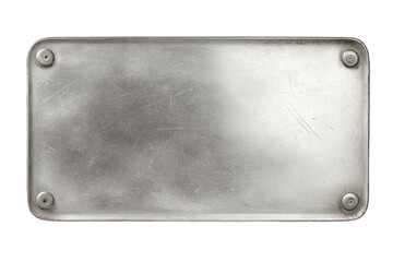 a metal plate with rivets and screws on it