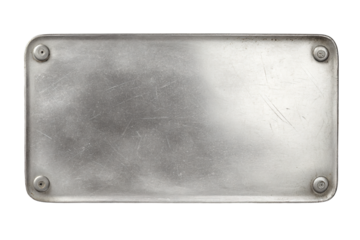 a metal plate with rivets and screws on it