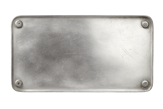 a metal plate with rivets and screws on it