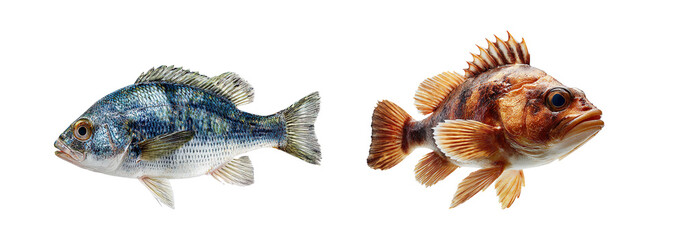 Anatomical Illustration of Fish Anatomy on transparent background