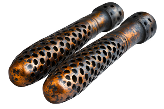 Basic metal corn cob holders paired isolated on white background