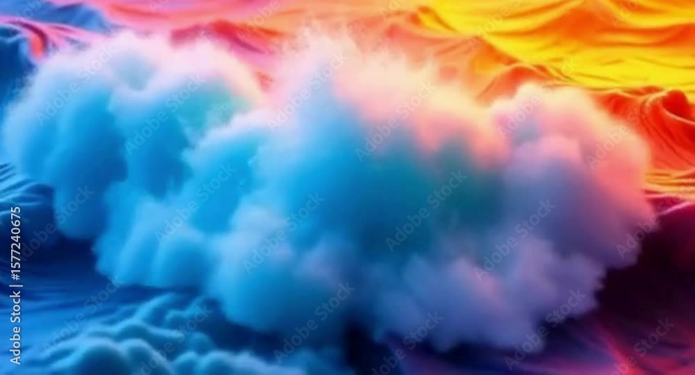 Aufkleber abstract colorful waves with flowing texture and vibrant gradient artistic background