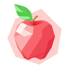 red apple with green leaf