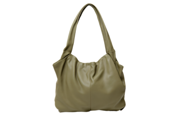 a green purse with a strap on it