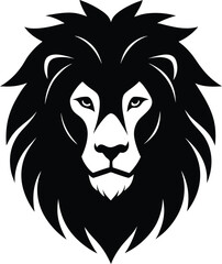 Fototapeta premium Majestic Lion Head Black and White Vector Illustration