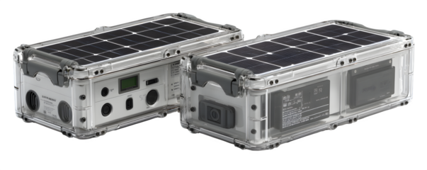 Transparent-Background Photo-Realistic Detailed emergency backup battery unit commercial stock asset, digital artwork, ideal for presentations and video overlays, royalty-free