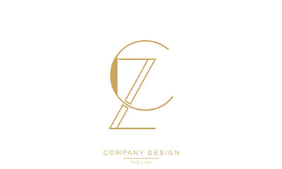 CZ, ZC, C, Z Abstract Letters Logo Monogram design Font Icon Vector
