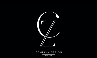 CZ, ZC, C, Z Abstract Letters Logo Monogram design Font Icon Vector