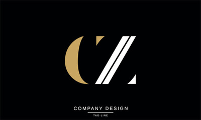 CZ, ZC, C, Z Abstract Letters Logo Monogram design Font Icon Vector