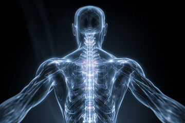 3D Illustration of Human Spine and Skeleton for Medical and Healthcare Use