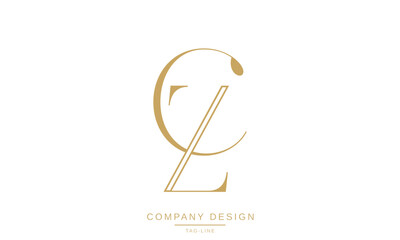 CZ, ZC, C, Z Abstract Letters Logo Monogram design Font Icon Vector
