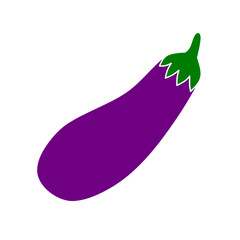 vector illustration of purple eggplant on white background