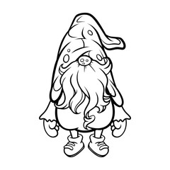 Gnome drawing with black lines on a white background