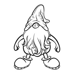 Gnome drawing with black lines on a white background