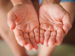 Close up hands finger senior woman. Life body care old hand nails adult person. Closeup anatomy fingers elderly aged. Retirement patient. Visit mature people. Female wrinkled. Wellness health care 