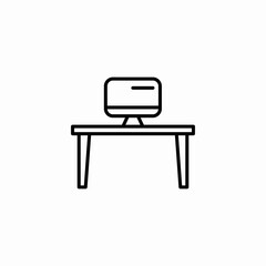 desktop table icon sign vector