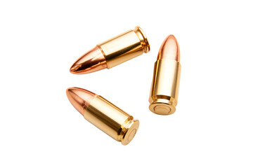 a group of bullet shells on a white surface
