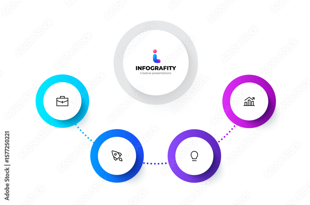 Poster infographic design showcasing business concepts with modern icons and sleek layout. flowchart with 4
