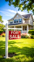 Suburban house for sale sign