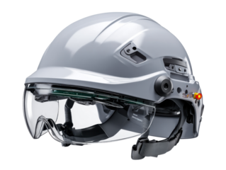 Augmented Reality Helmet: A cutting-edge augmented reality helmet, representing the convergence of safety and technological innovation. Showcasing modern design, protective features.