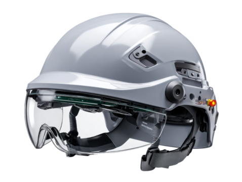Augmented Reality Helmet: A cutting-edge augmented reality helmet, representing the convergence of safety and technological innovation. Showcasing modern design, protective features.
