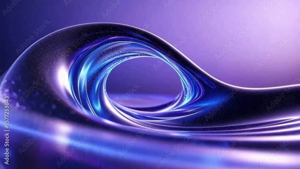Aufkleber abstract chrome wave: an image showcasing the smooth curves, reflective surfaces, and dynamic moveme