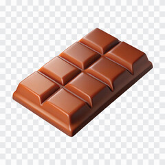 3D Whole Chocolate Bar PNG | Sweet Snack Candy Icon in 3D Style