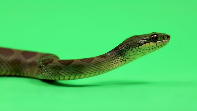 Snake Profile on Green Background