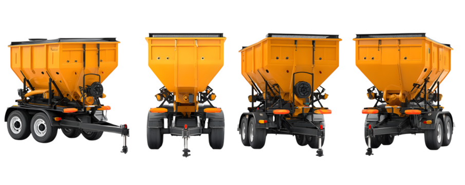Transparent-Background Professional Isolated fertilizer spreader trailer w PNG cutout, commercial stock asset, ideal for print projects and graphic design, HD asset, content creation