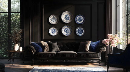 modern and dark Livingroom idea 