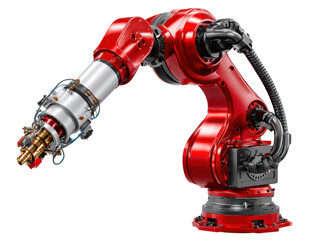 Mechanical Marvel: A sleek and robust robotic arm stands out against the backdrop, showcasing the pinnacle of technology, automation, and industry.