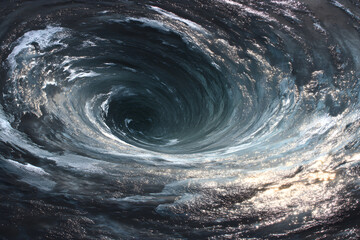 The Enchanting Dance of Nature: Mesmerizing Whirlpool Spiraling into the Abyss