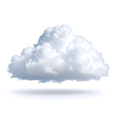 A Single Fluffy White Cloud Isolated on white Background