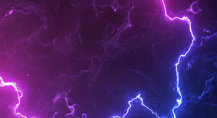 Electric Storm Abstract Energy Flow Background with Vibrant Purple and Blue Light Effects, Great for Tech or Futuristic Designs