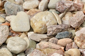 Texture, colored stones, variety of stones. Background photo. Small size