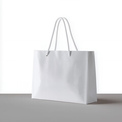 Minimalist White Shopping Bag With Rope Handles