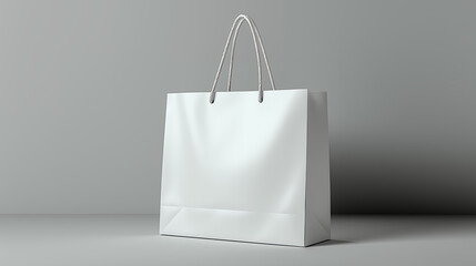 Minimalist White Shopping Bag With Rope Handles