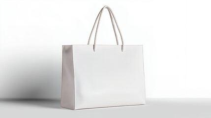White Shopping Bag With Rope Handles