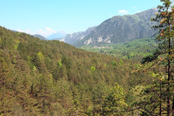 Fototapeta premium landscape of mountains in the European alps in Summer