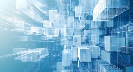 Obraz premium Abstract Futuristic Architectural: Immerse yourself in the cutting-edge world of futuristic architecture. This striking.