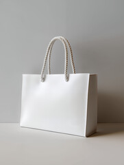 White Shopping Bag With Rope Handles