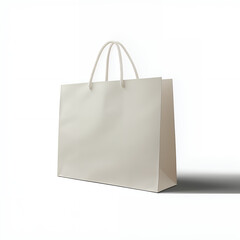 Minimalist White Shopping Bag With Rope Handles