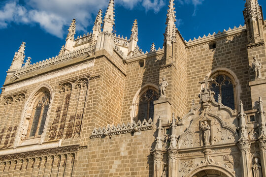 Magnificent historic facade of the Cathedral of Saint Mary of Toledo, Spain. - Powered by Adobe
