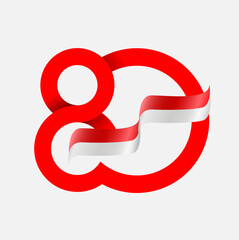 Vector abstract, 80 Indonesia Independent day symbol.
