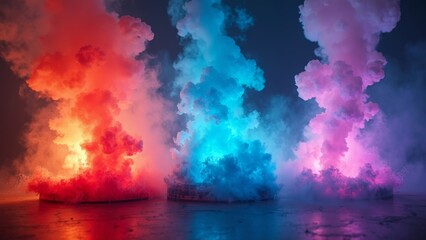 Colorful Smoke Fountain Screen